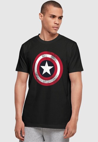 T-Shirt 'Avengers - Captain America Distressed Shield' ABSOLUTE CULT en noir : devant
