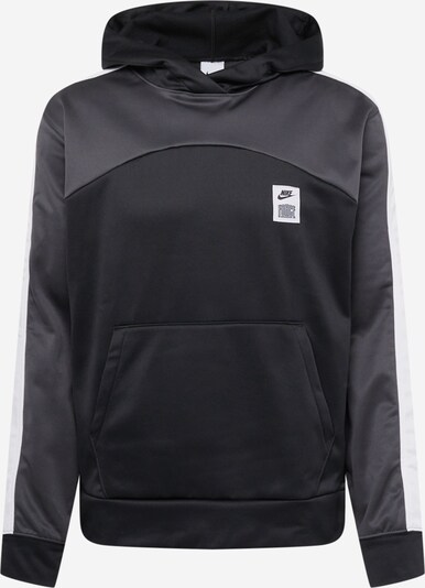 NIKE Sport sweatshirt i mörkgrå / svart / vit, Produktvy