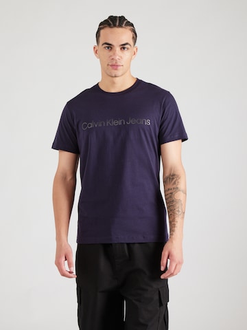 Calvin Klein Jeans Тениска в синьо: отпред