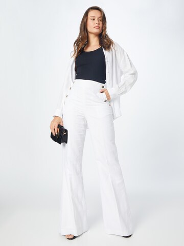 Karen Millen Boot cut Trousers with creases in White