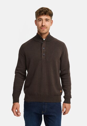 INDICODE JEANS Sweater 'INRajas' in Brown: front