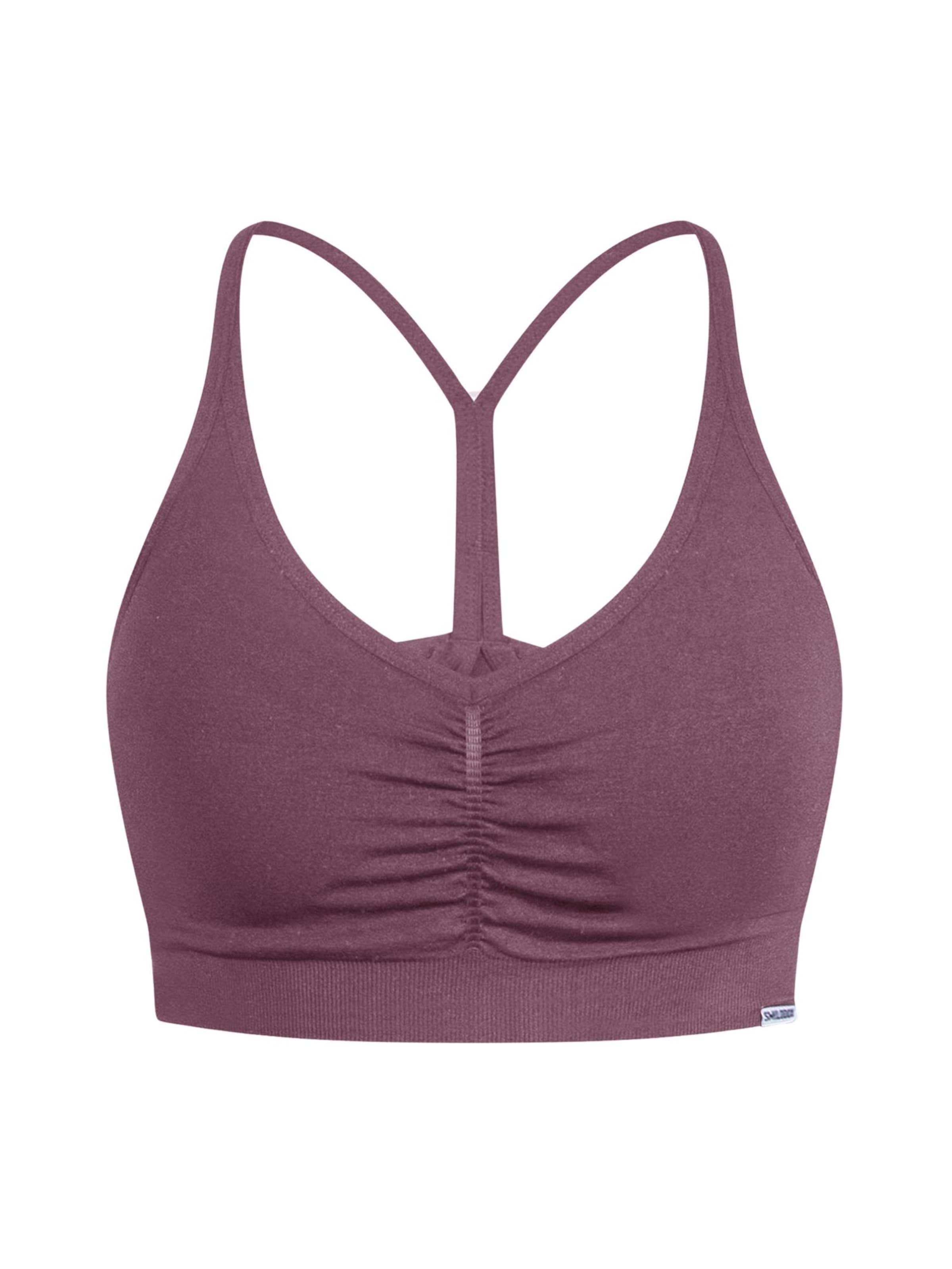 Bustier Soutien-gorge de sport 'Solid Scrunch' Smilodox en violet : devant