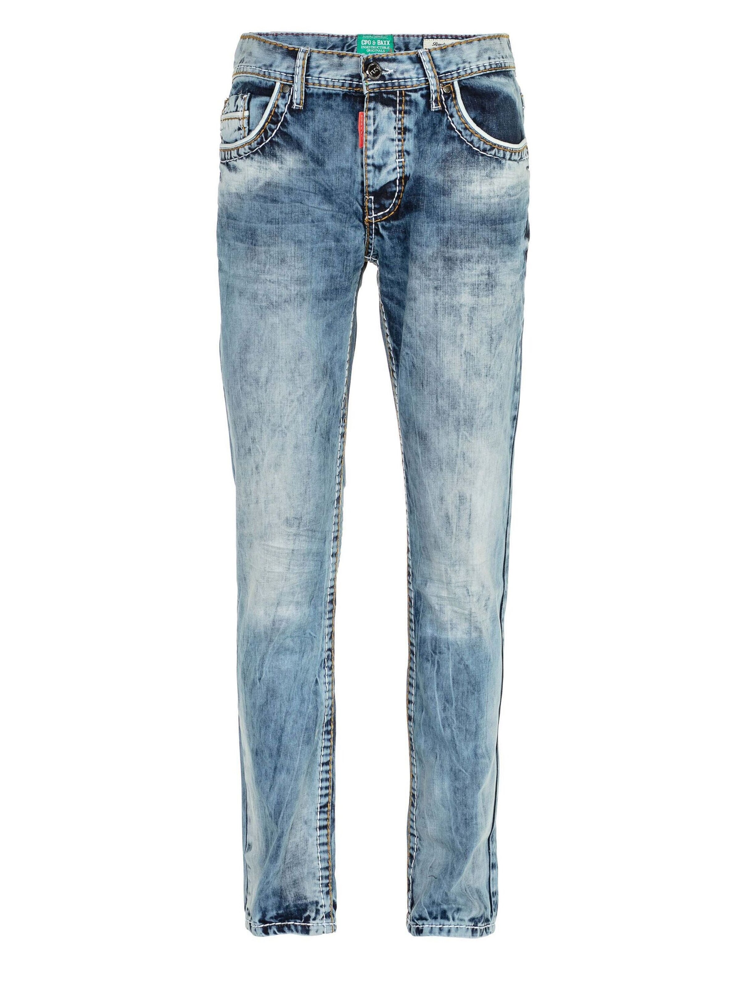 CIPO & BAXX Slimfit Jeans in Blauw: voorkant