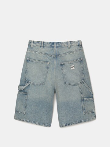 Pull&Bear Wide Leg Shorts in Blau