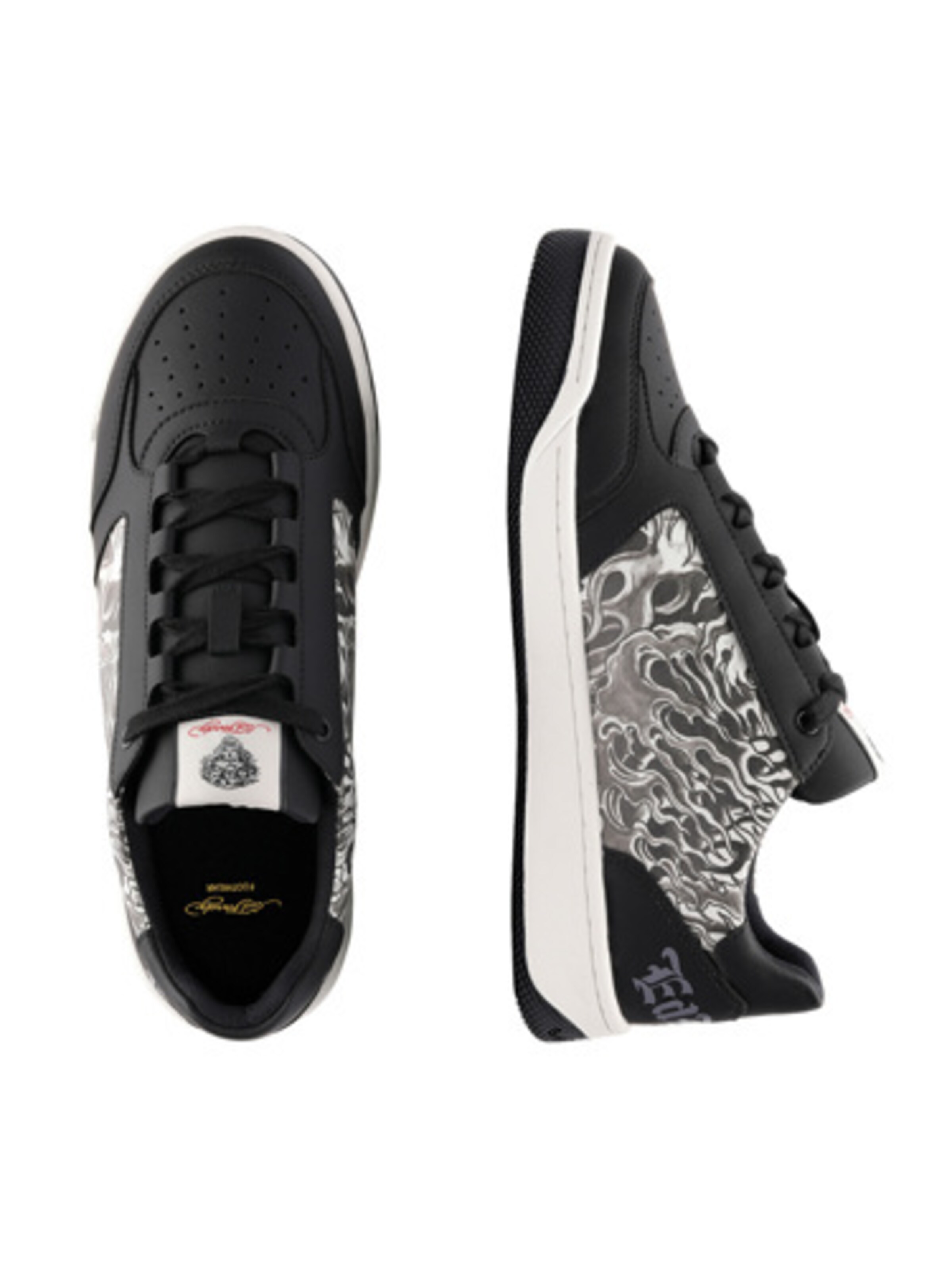 Ed Hardy Trampki niskie 'Flammen' w kolorze czarny