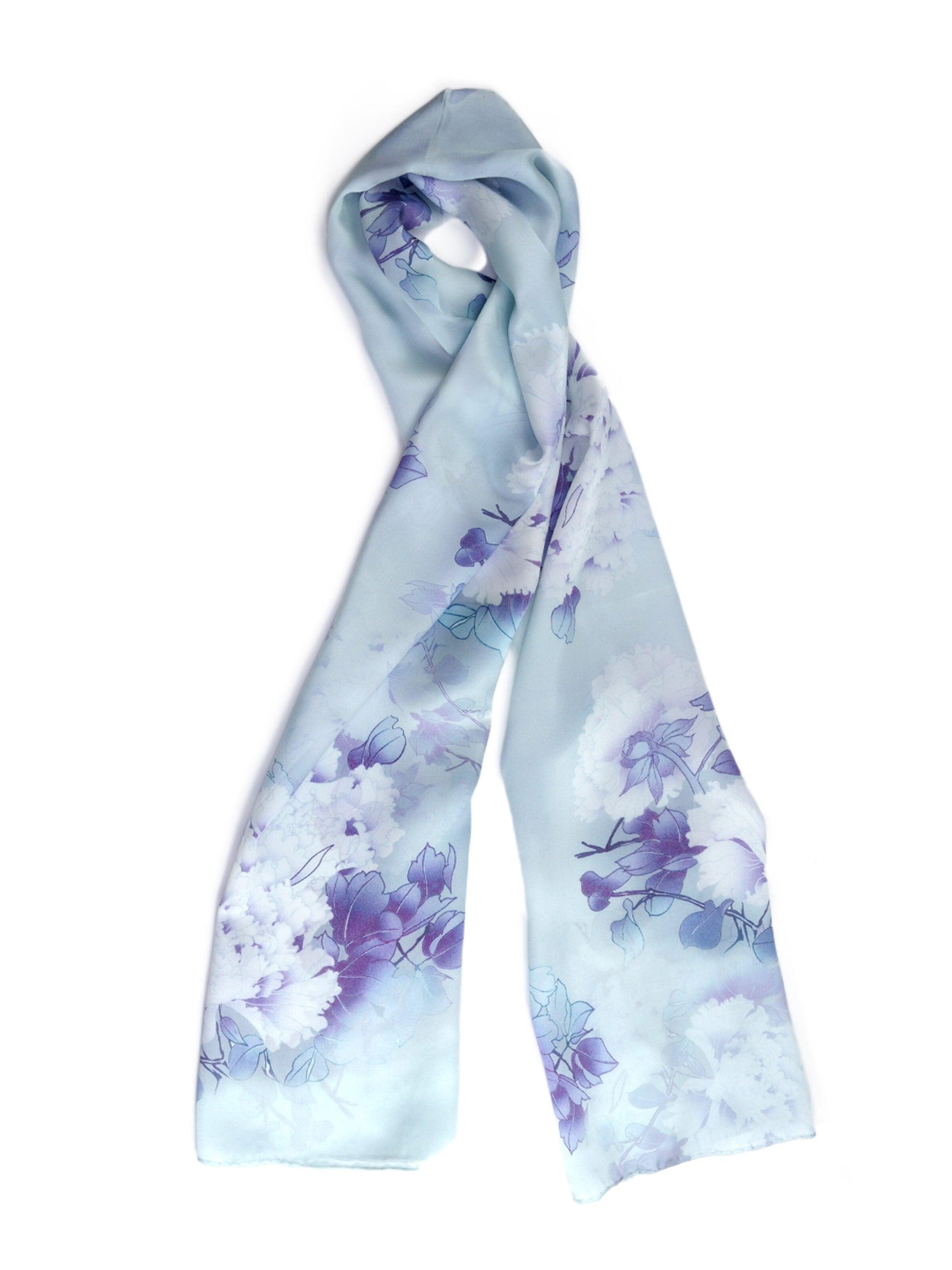 Foulard 'Blumen Pfingstrose' MayTree en bleu : devant