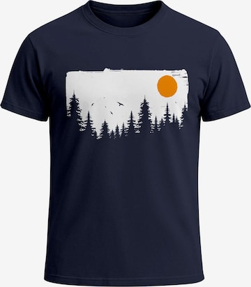 Neverless Shirt 'Forest' in Blau: Vorderseite