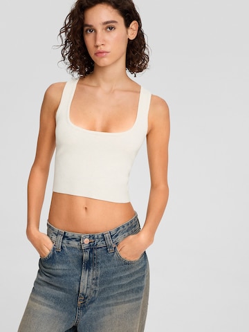 Bershka Gebreide top in Wit