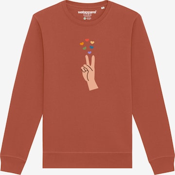 Felpa ' Spread love ' di Watapparel in marrone: frontale