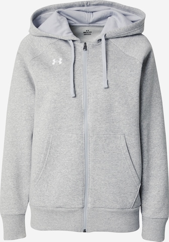 UNDER ARMOUR Athletic Zip-Up Hoodie 'Rival' in Grey: front