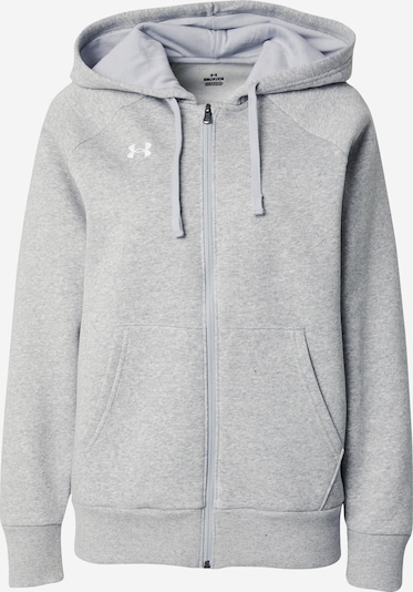 UNDER ARMOUR Sports sweat jacket 'Rival' in mottled grey / White, Item view