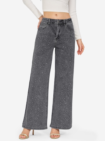Imily Bela Wide Leg Jeans i grå: forside