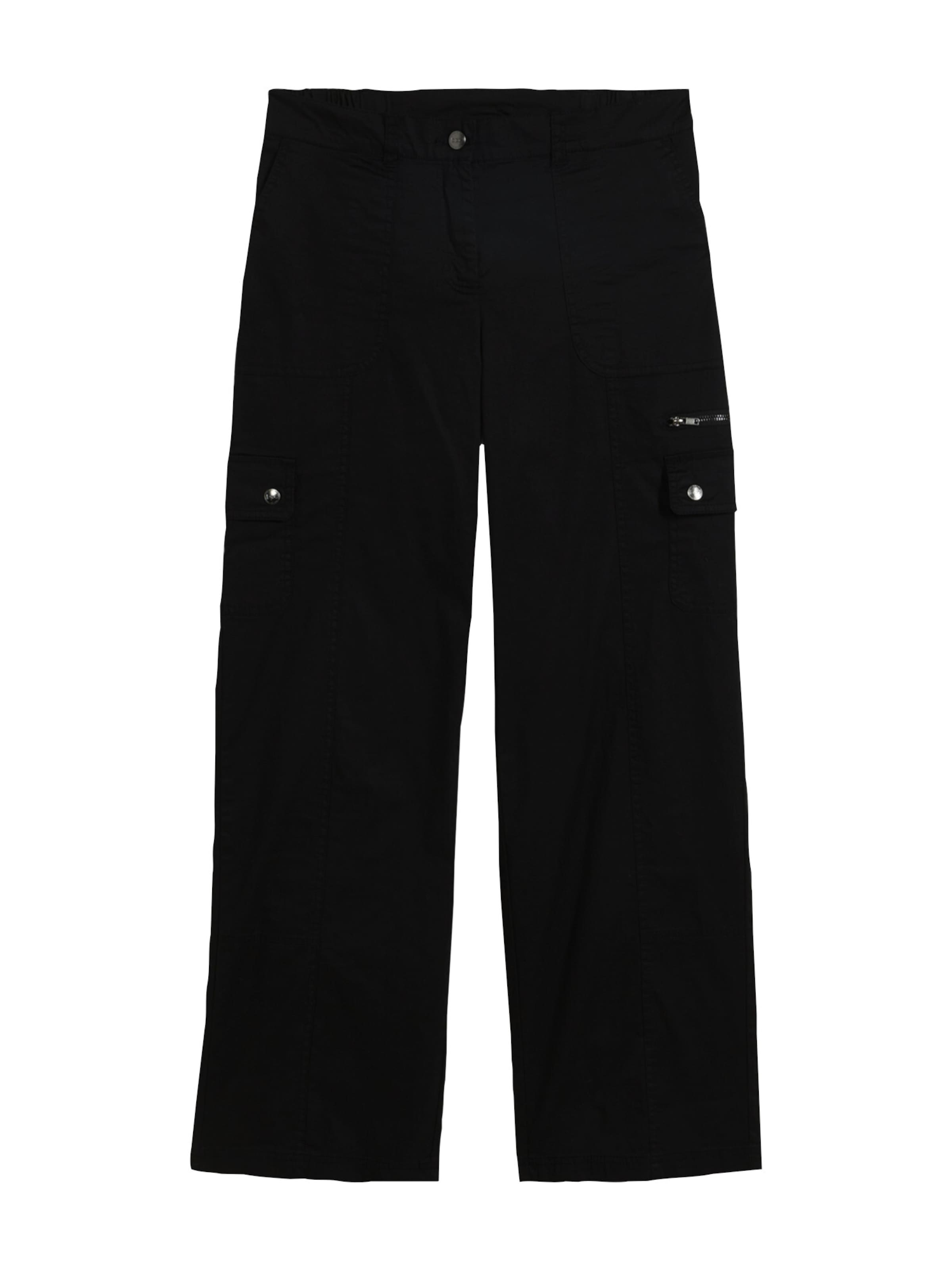bonprix Regular Cargohose in Schwarz: Vorderseite