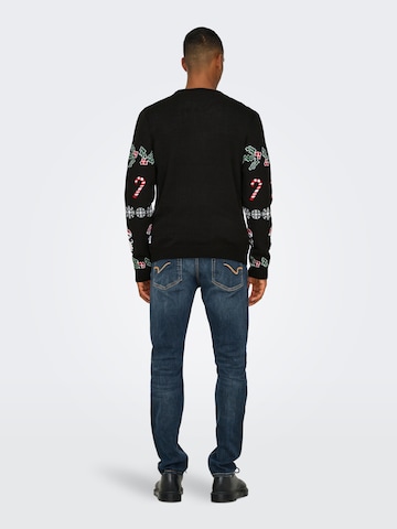 Only & Sons Sweater 'ONSXmas' in Black