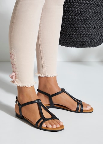 LASCANA Strap Sandals in Black