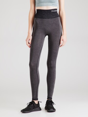 Hummel Skinny Sporthose in Schwarz: Vorderseite