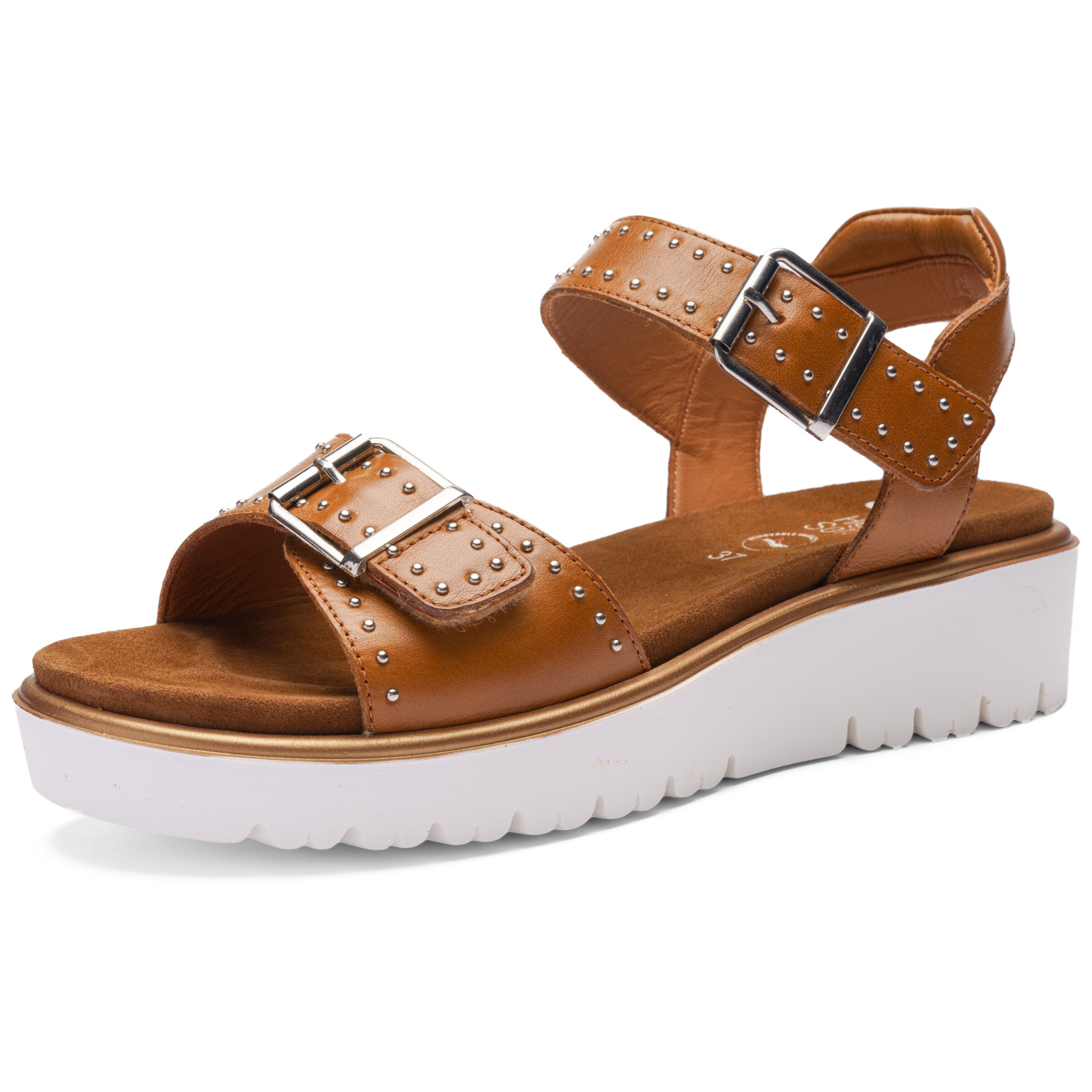 ARA Strap Sandals in Brown: front