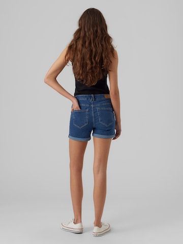 VERO MODA Slimfit Shorts 'LUNA' in Blau