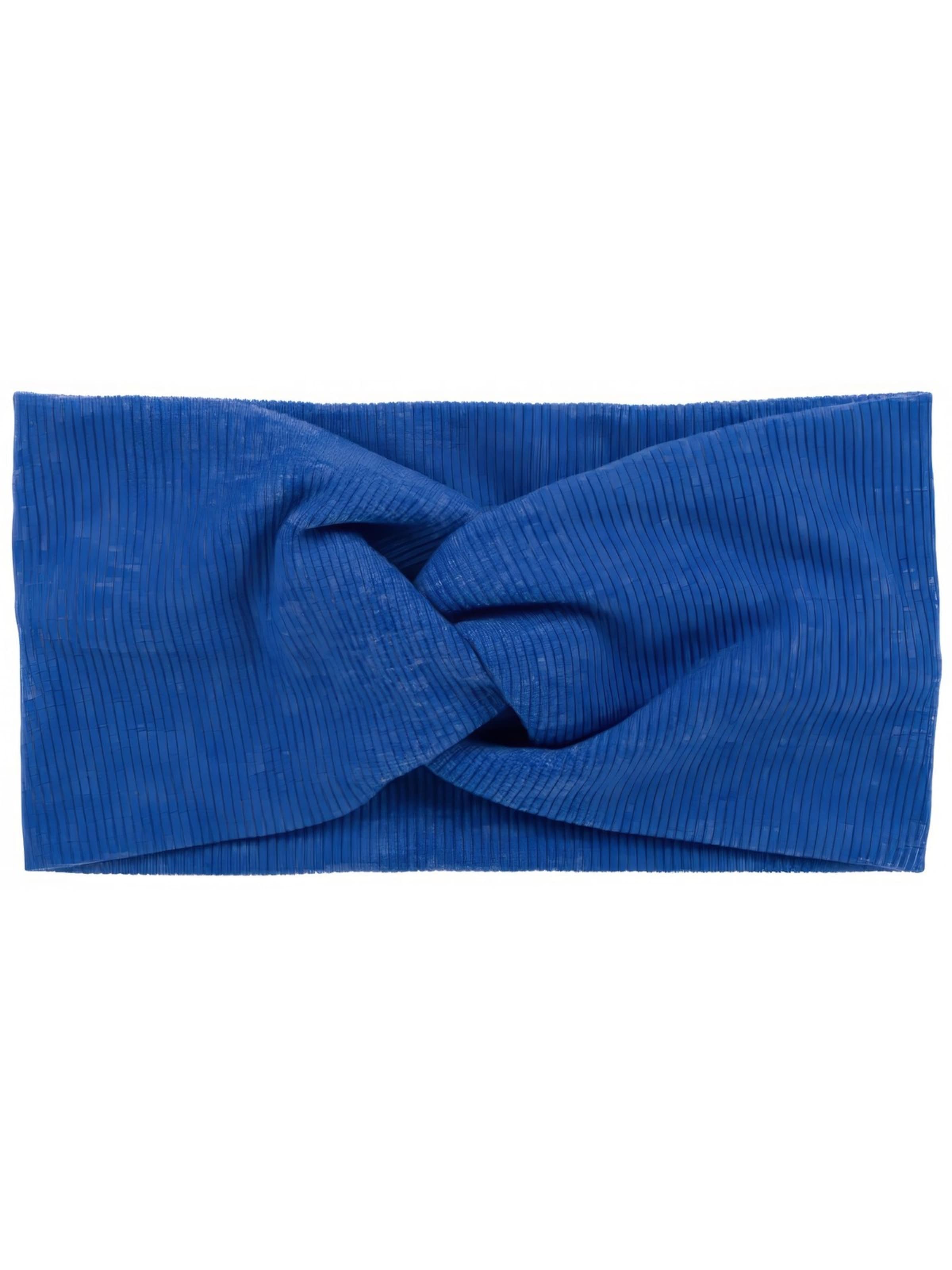 styleBREAKER Haarschmuck 'Feinripp Haarband gedreht'‌‌‌‌‌‌‌‌‌‌ in Blau: Vorderseite