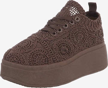 Ital-Design Schnürschuh in Braun: Vorderseite