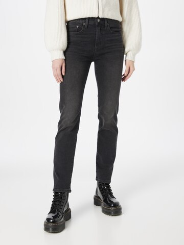 LEVI'S ® Regular Jeans '724 High Rise Straight' in Zwart: voorkant