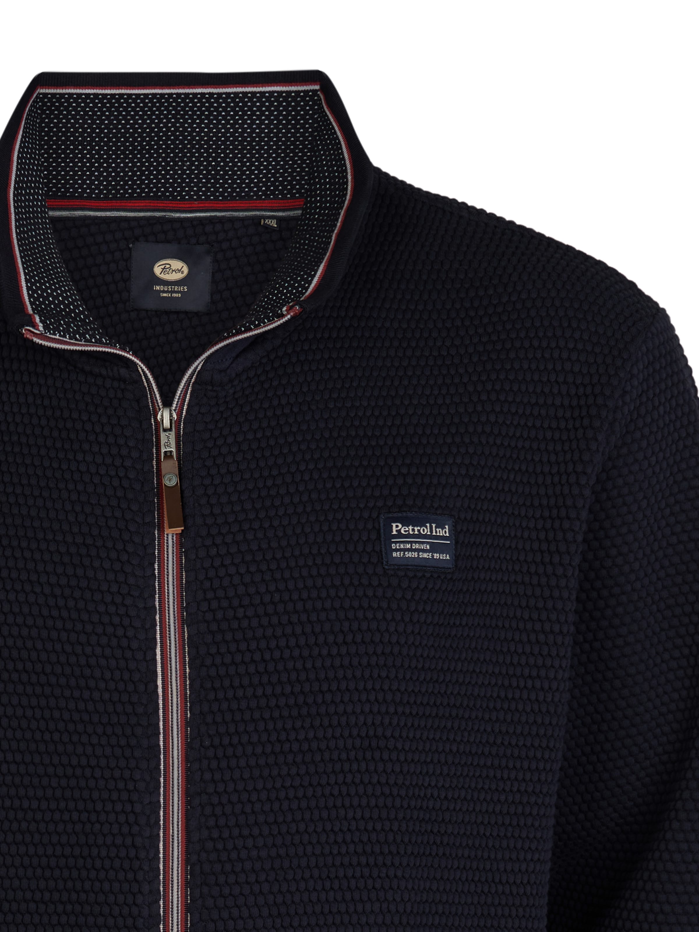 Petrol Industries - Sudadera con cremallera en azul