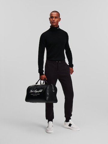 Karl Lagerfeld Regular Trousers ' Hotel Karl Pintuck' in Black