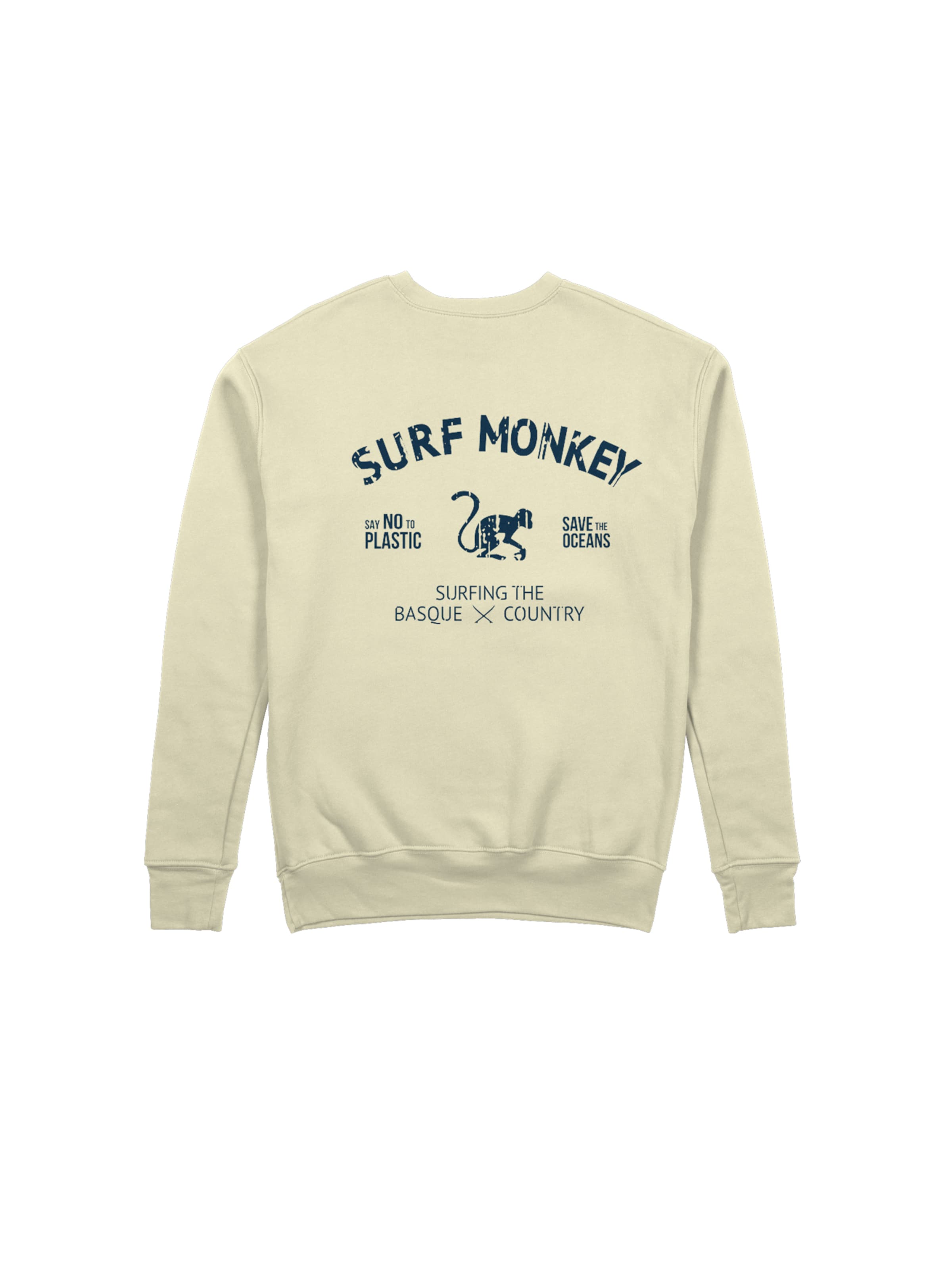 Sweat-shirt 'Rette das Ozean' Surf Monkey en jaune : devant