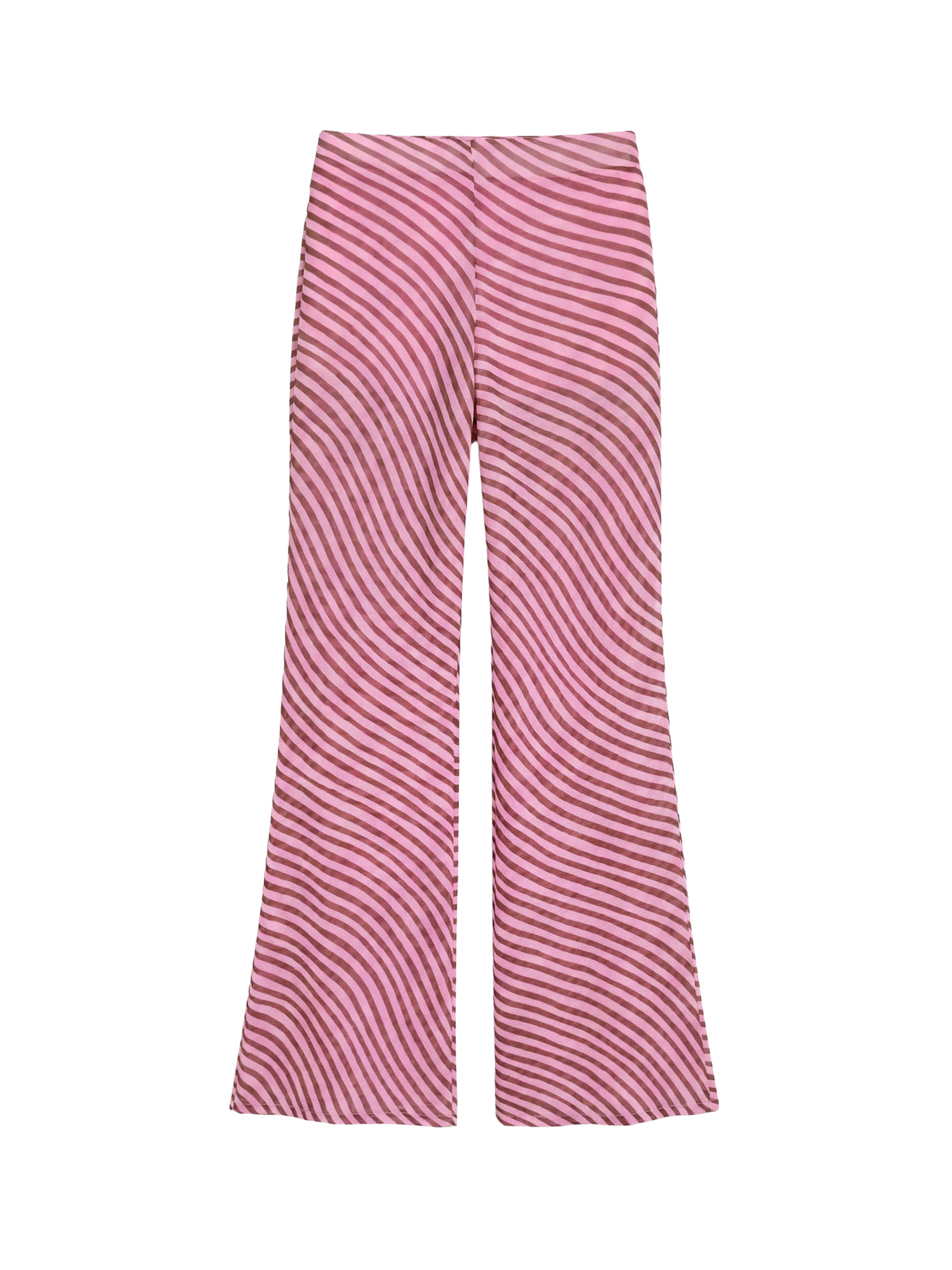 Pull&BearWide Leg/ Široke nogavice Hlače - roza boja: prednji dio