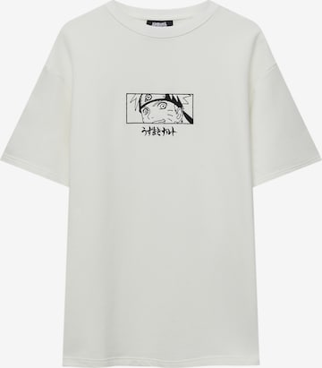 T-Shirt Pull&Bear en blanc : devant