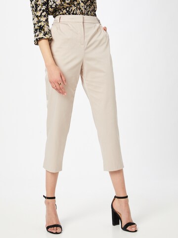 COMMA Regular Pleat-Front Pants in Beige: front