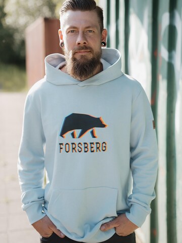 FORSBERG Sweatshirt 'Hoodie mit schwarzem Anaglyph-Logo' in Blue