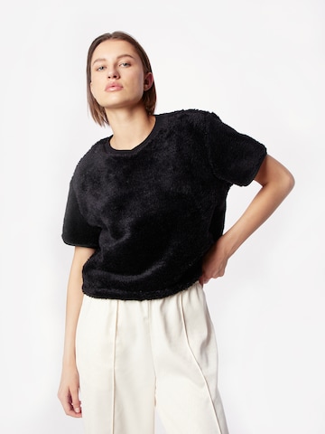 T-shirt 'Essentials+ Fluffy' ADIDAS ORIGINALS en noir : devant