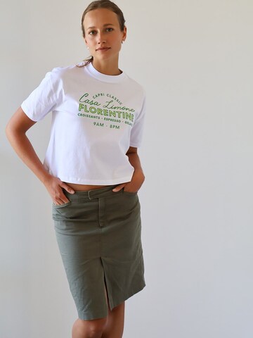 Kultgut Shirt 'Casa Limone' in White