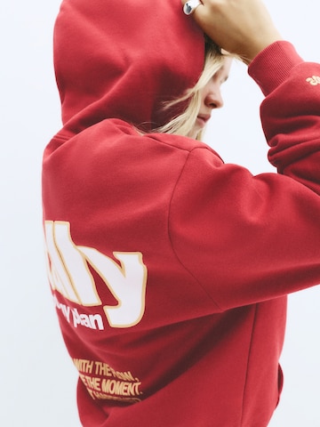 Pull&Bear Sweatshirt 'PACIFIC' in Rot