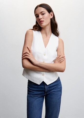 MANGO Vest 'watson' in White: front