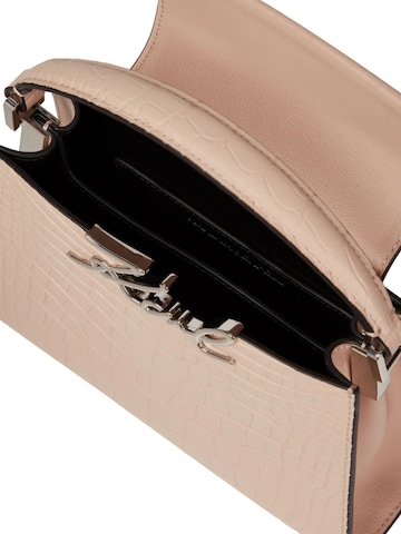 Karl Lagerfeld Käsilaukku 'Karl Lagerfeld Sac Bandoulière Signature Mini Croco Cuir Rose Nude' värissä vaaleanpunainen