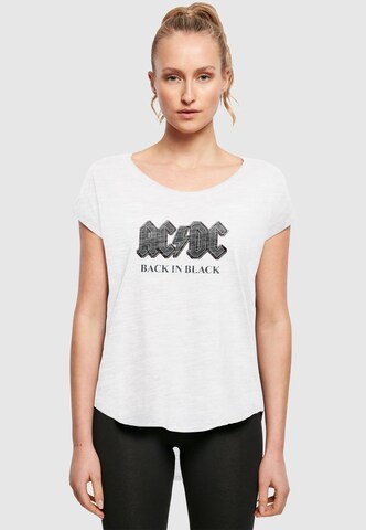 T-shirt 'ACDC Back In Black' F4NT4STIC en blanc : devant