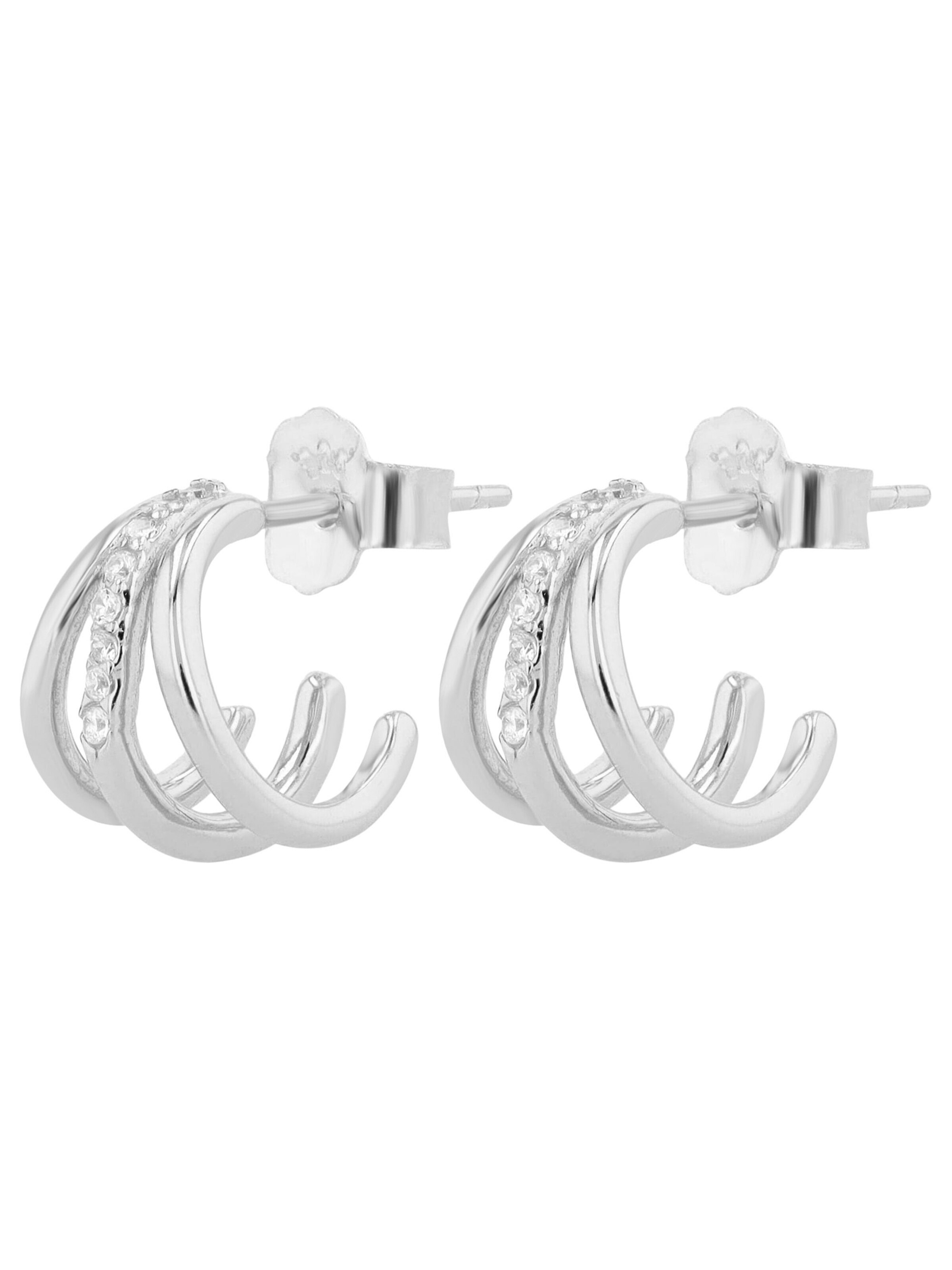 Akzent Earrings '"Carina" aus 925 Sterlingsilber, rhodiniert, langlebig' in Silver