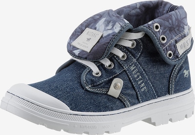 MUSTANG Lace-up bootie in Blue denim / White, Item view