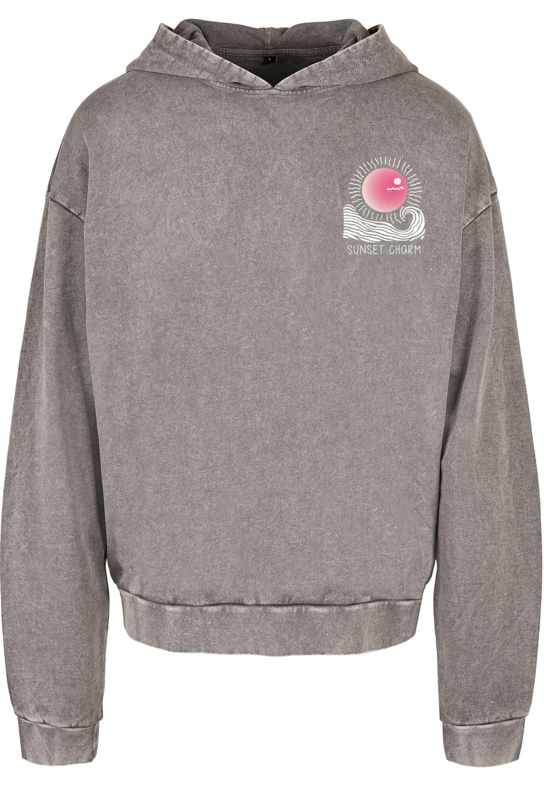 Merchcode Sweatshirt 'Sunset Charm' in Grau: Vorderseite