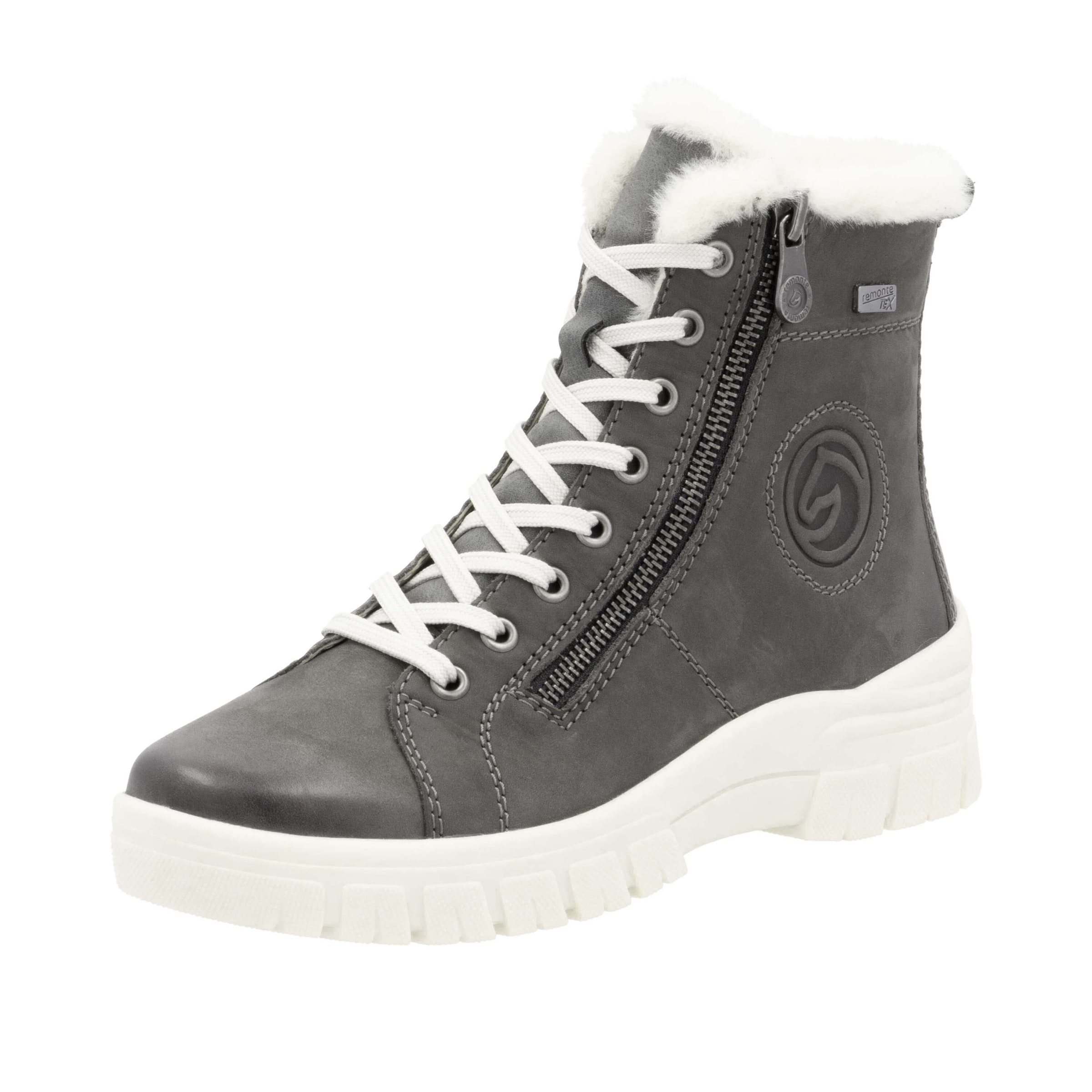 REMONTE Schnürstiefelette in Grau: Vorderseite
