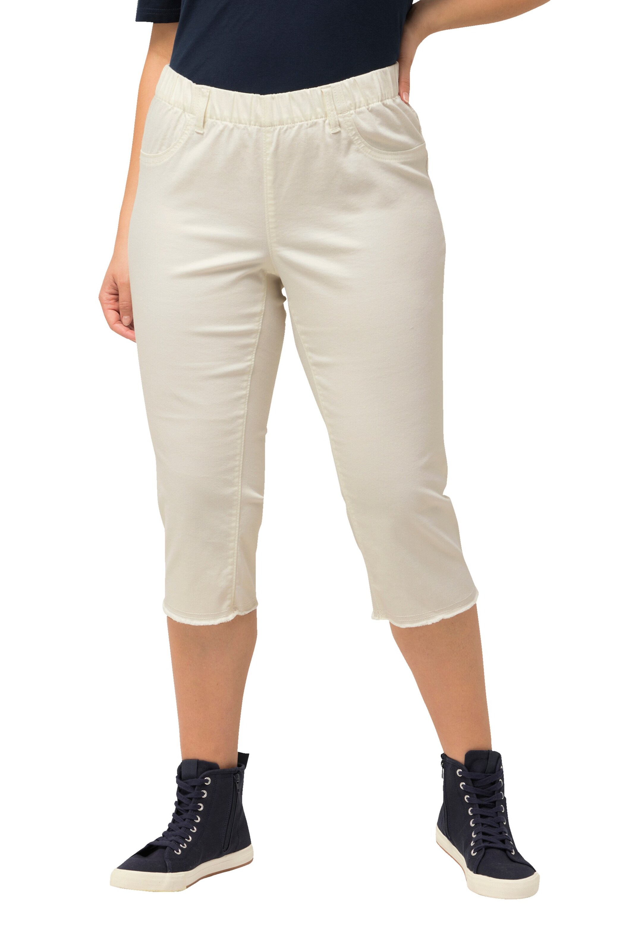 Ulla Popken Regular Trousers in White: front