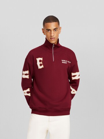 Sweat-shirt Bershka en rouge : devant