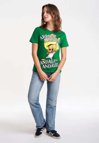 LOGOSHIRT Shirt 'Looney Tunes - Speedy Gonzales' in Green