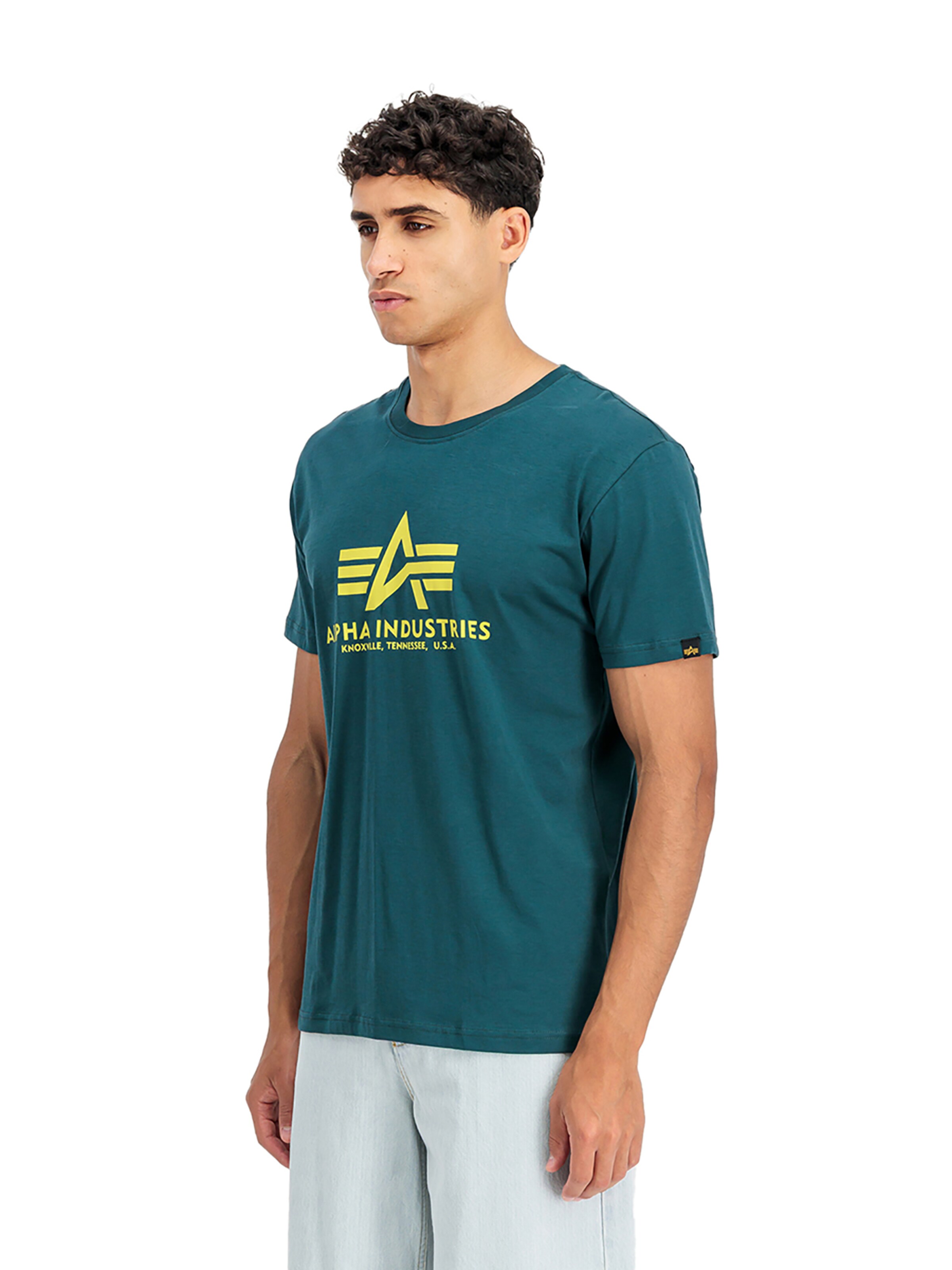 ALPHA INDUSTRIES Shirt 'Basic Logo' in Green