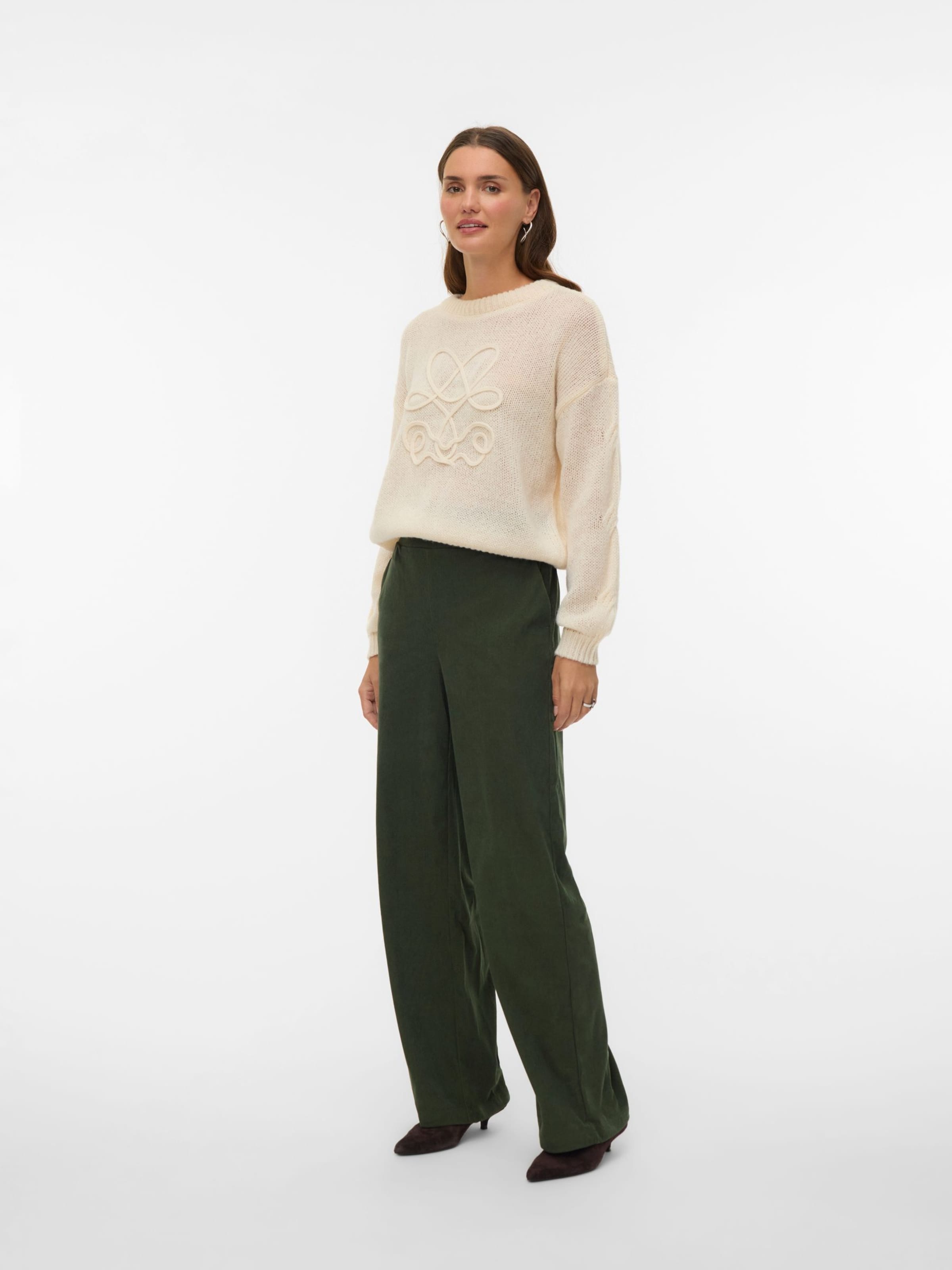 VERO MODA - regular Pantalón en verde: frente