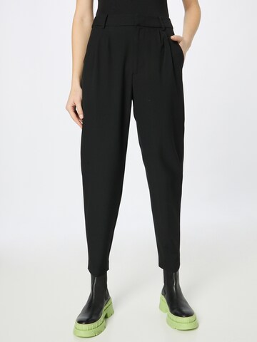 NU-IN Normální Kalhoty se sklady v pase – černá: přední strana