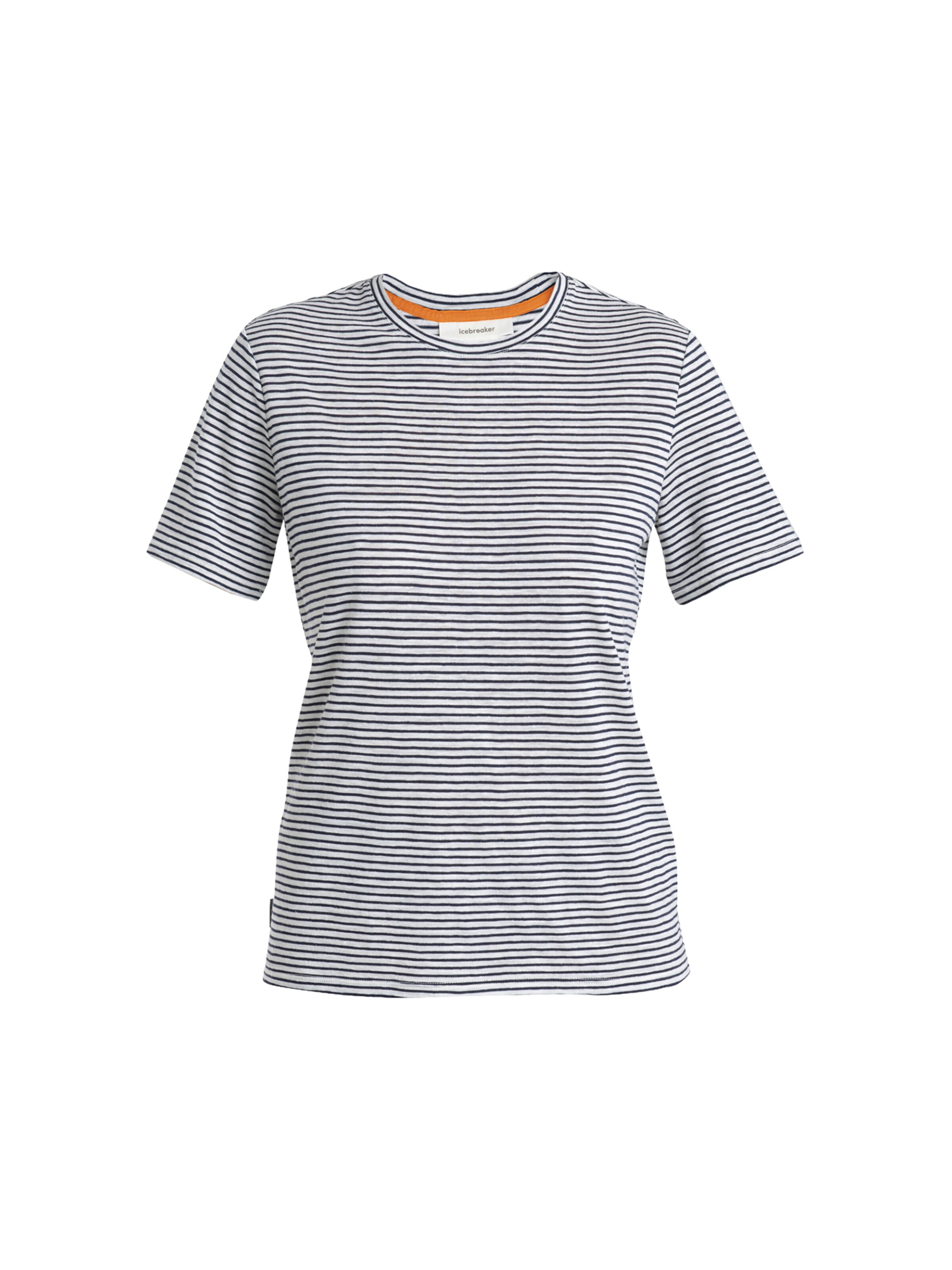 ICEBREAKER Shirt 'Merino Linen Tee Stripe' in Wit: voorkant