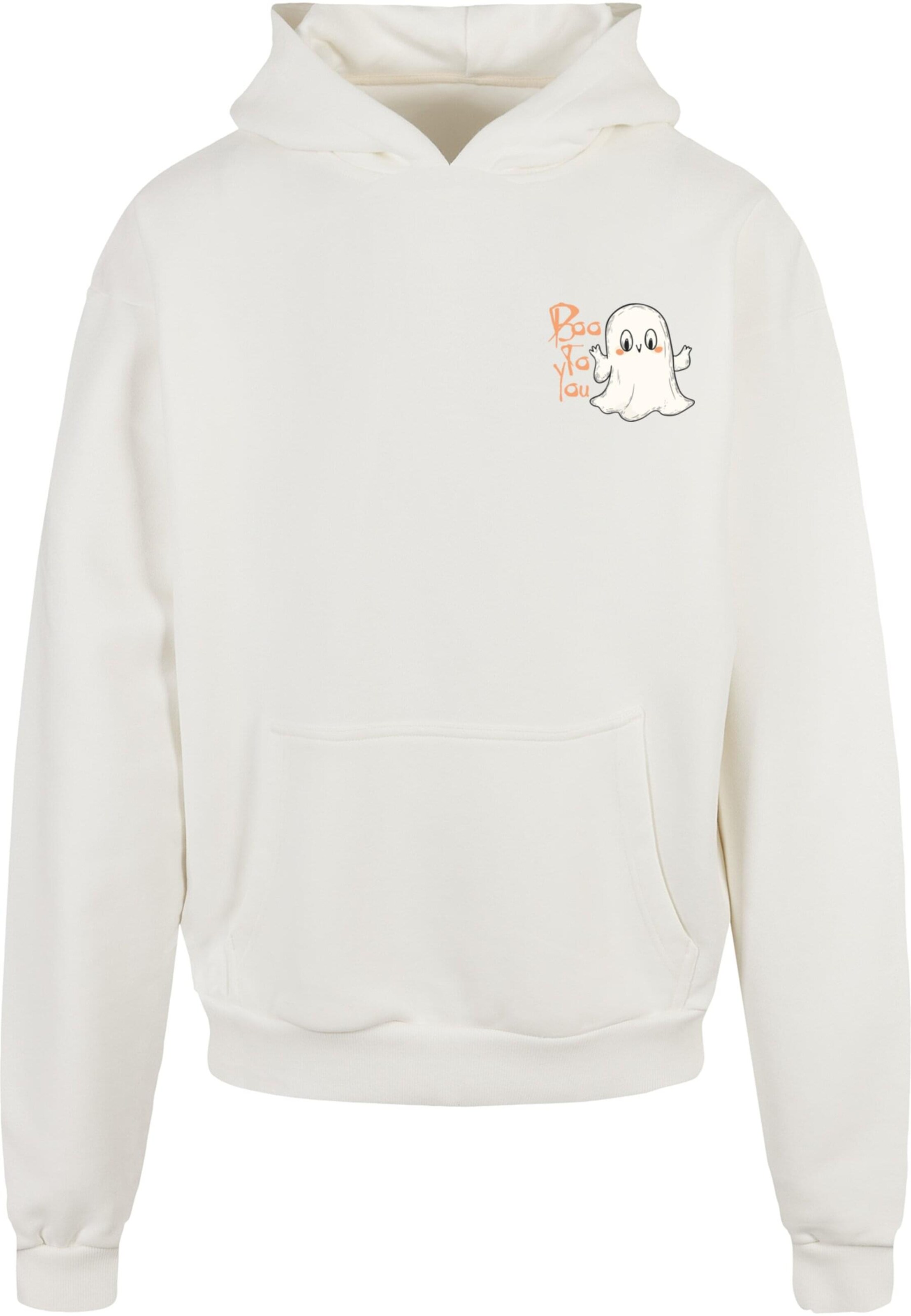 Merchcode Sweatshirt 'Halloween - Boo To You' in Wit: voorkant